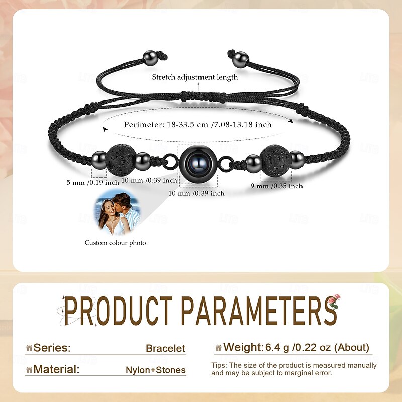Personalized Photo Projection Braided Bracelet Custom Best Gift for Mom – Unique Keepsake Jewelry for Valentine's Day, Christmas, Anniversary, or Birthday4