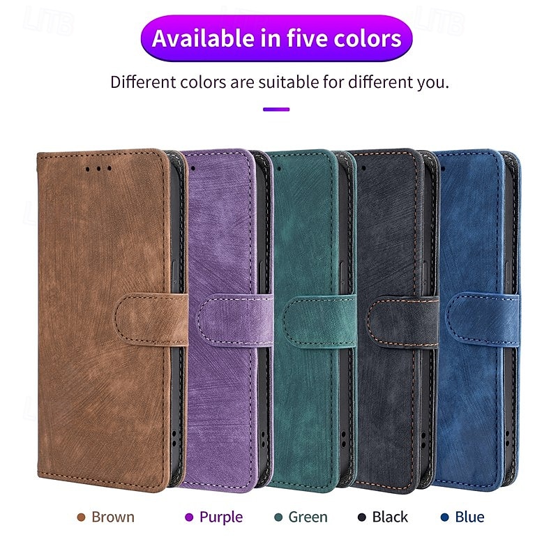 Phone Case For Samsung Galaxy Z Fold 6 Z Fold 5 Z Fold 4 Z Fold 3 Flip Cover with Stand Holder with Wrist Strap Card Slot Retro TPU PU Leather2