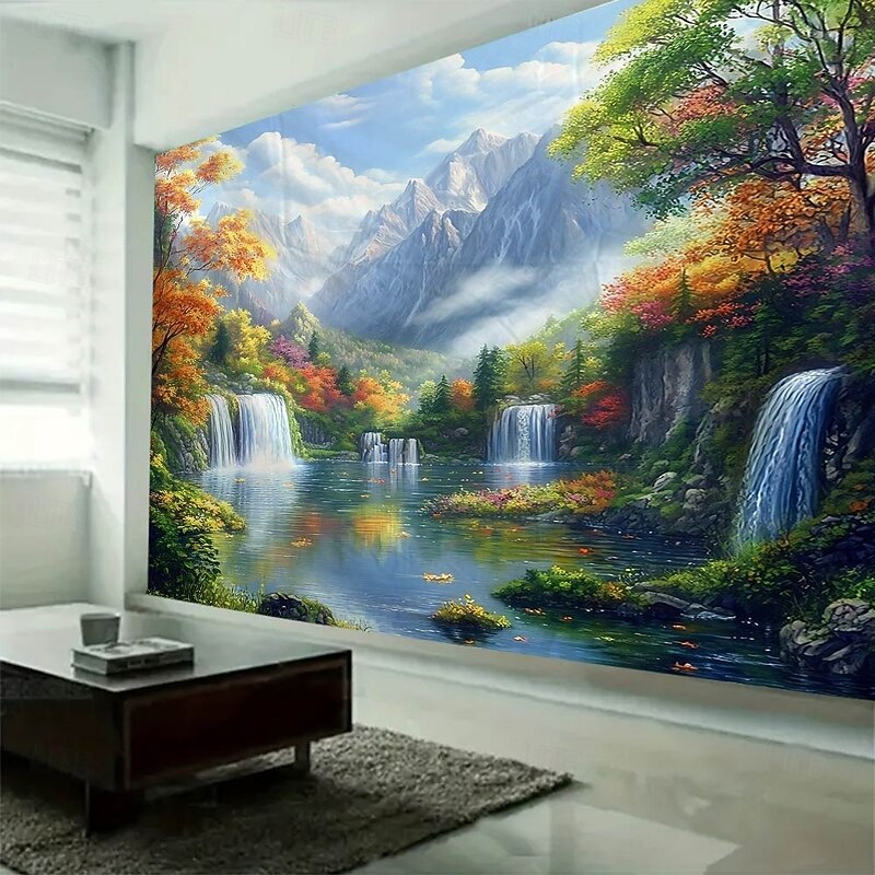 Plant Flower Water Landscape  Tapestry Wall Art Large Tapestry Mural Decor Photograph Backdrop Blanket Curtain Home Bedroom Living Room Decoration2