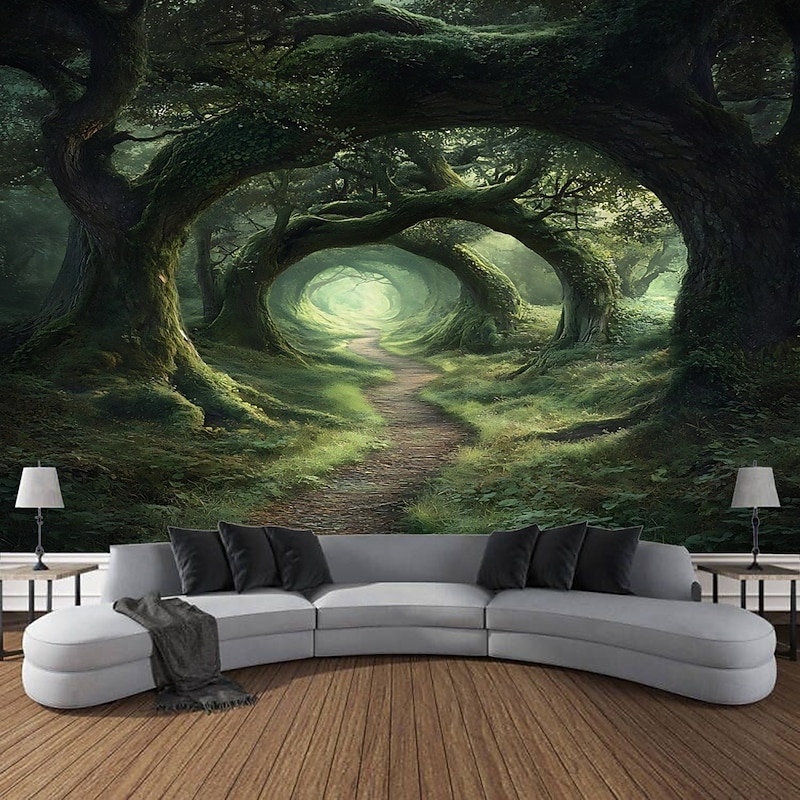 Mysterious And Ancient Trees Landscapes Plants Hanging Tapestries Murals Art Large-Scale Tapestries Murals Decorations Photos Backgrounds Curtains Home Furnishings Bedrooms Living Rooms2