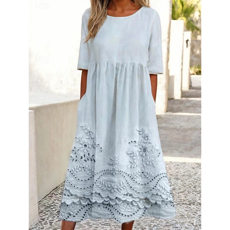 Women's Mini Dress A Line DressT Shirt Dress Tee Dress Summer Dress Vacation Stylish Casual Vacation Daily Regular Fit Graphic Short Sleeve Crew Neck Dusty Blue Summer
