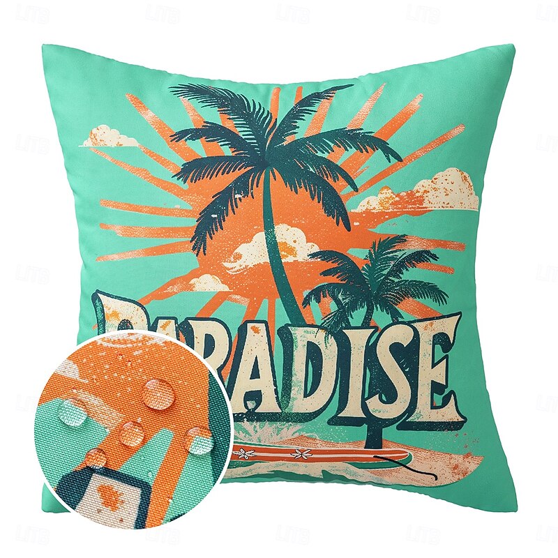 Pillowcase Outdoor Waterproof Hawaii Printing Technology Couch Cushion Cover Coated Outdoor Garden Sofa Cushion Modern Simple 1pc2