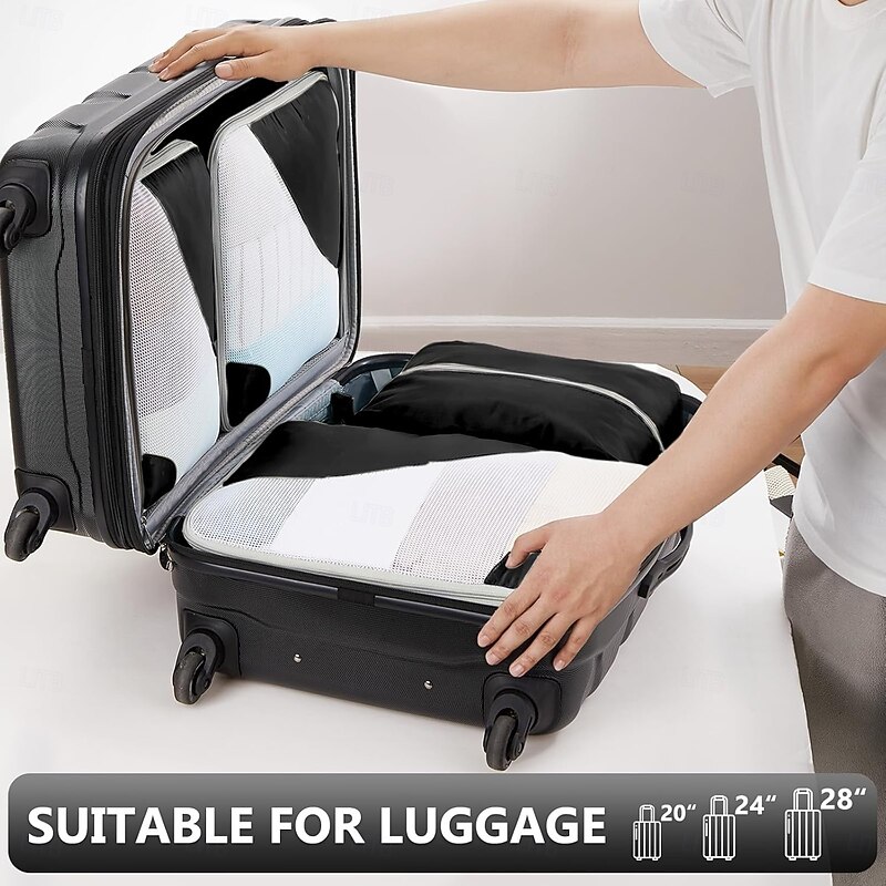 8-Piece Compression Packing Cubes Set for Travel, Luggage Storage and Organizer, Ultra-Light Travel Storage Bags4