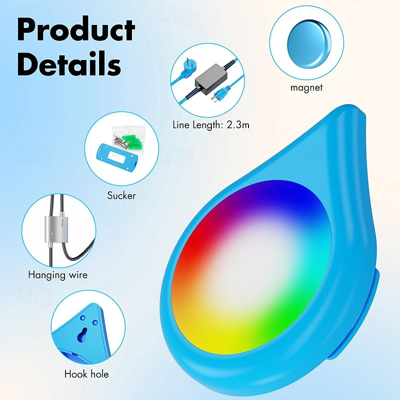 LED Pool Lights with Cord and APP Control Smart Magnetic Lamp IP68 Waterproof Color Changing for Inground Aboveground Pools2