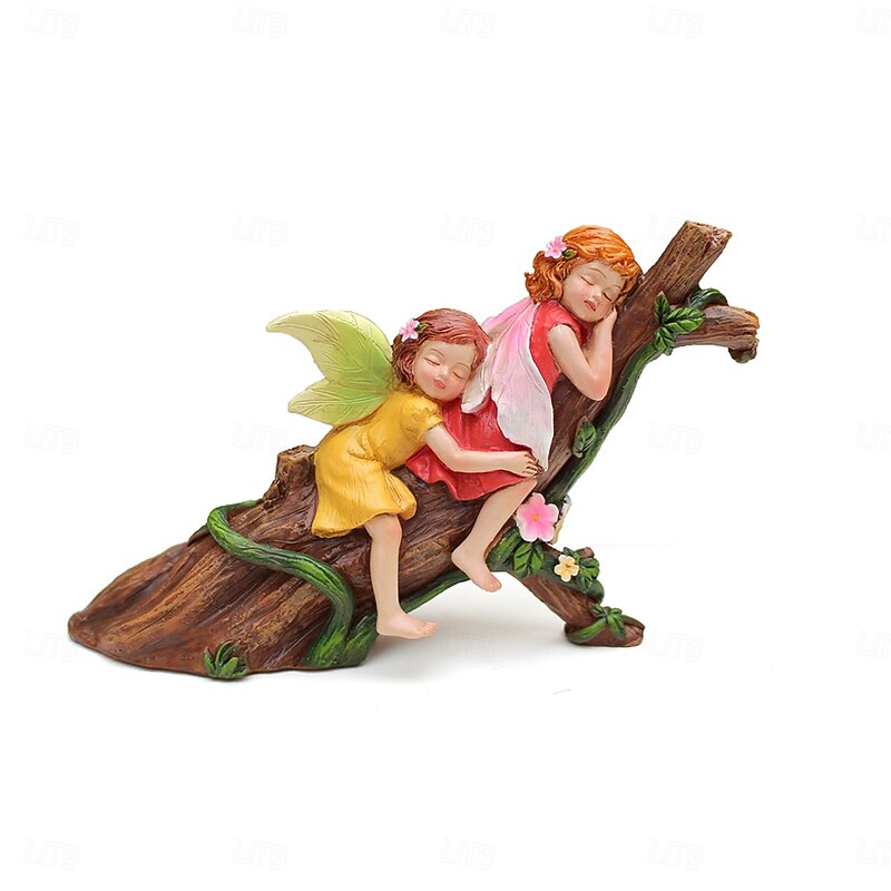 Creative Resin Ornament - Miniature Sleeping Fairy Statue, Sleeping Flower Fairy Outdoor Yard, Fairy Garden Accessories, Bonsai & Lawn Decoration3