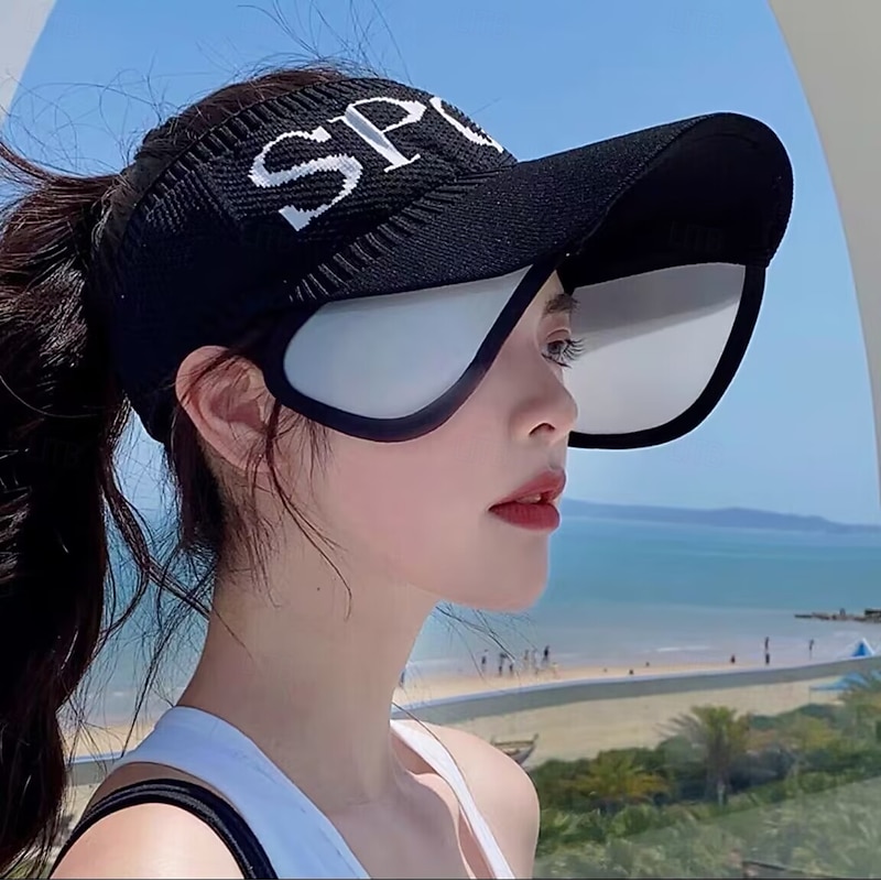 Summer Womens Sun Visor Hat, Breathable Fly-Knit Stretchable Wide Brim Sun Hat, UV Protection for Travel & Outdoor3