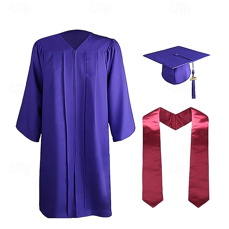 Graduation Cap and Gown 2025 Set with Tassel Graduation Stoles for High School College Bachelor3