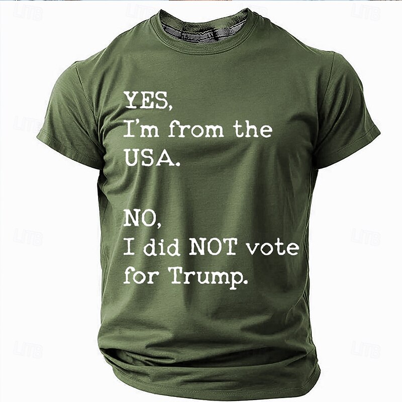 Men's Funny Slang T Shirt Short Sleeve T shirt 3D Print Crew Neck Shirt Fashion Daily Street Daily Black Green Gray Summer Spring Clothing Apparel S M L XL XXL XXXL