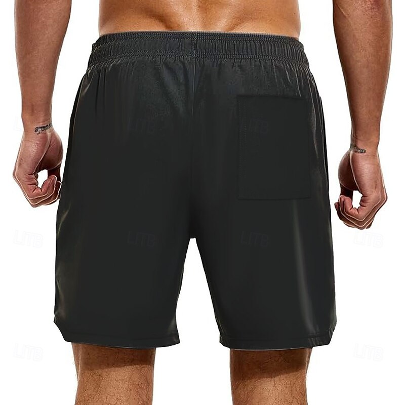 Men's Camouflage Lined Shorts 2 in 1 Board Shorts Swim Shorts Mid Waist Hawaiian Vacation Holiday Beach Wear Side Pockets With Compression Liner Elastic Drawstring Waist Designer Clothing Apparel2