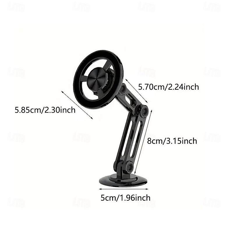 Aluminum Alloy Magnetic Car Mobile Phone Holder Universal Anti-shake Telescopic Folding Mobile Phone Holder Nano Strong Adhesive 360 Rotatable Adjustable Navigation Holder2