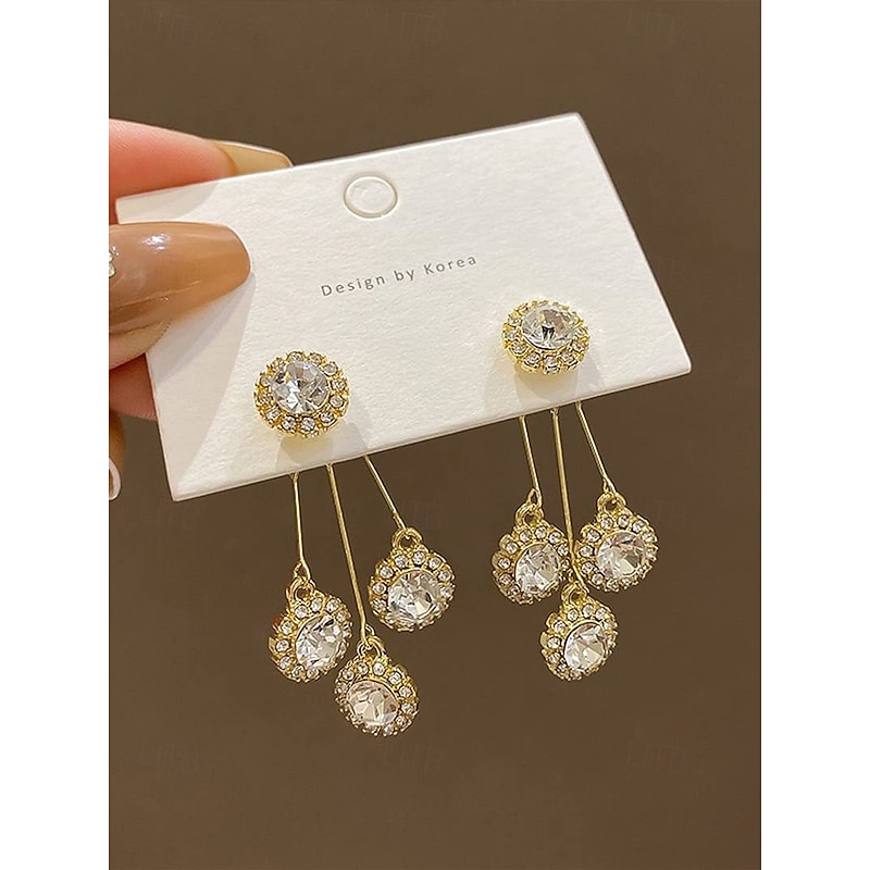 Elegant Crystal Dangle Earrings for Women – Sparkling Rhinestone Drop Earrings, Stylish Jewelry for Parties, Weddings and Special Occasions3
