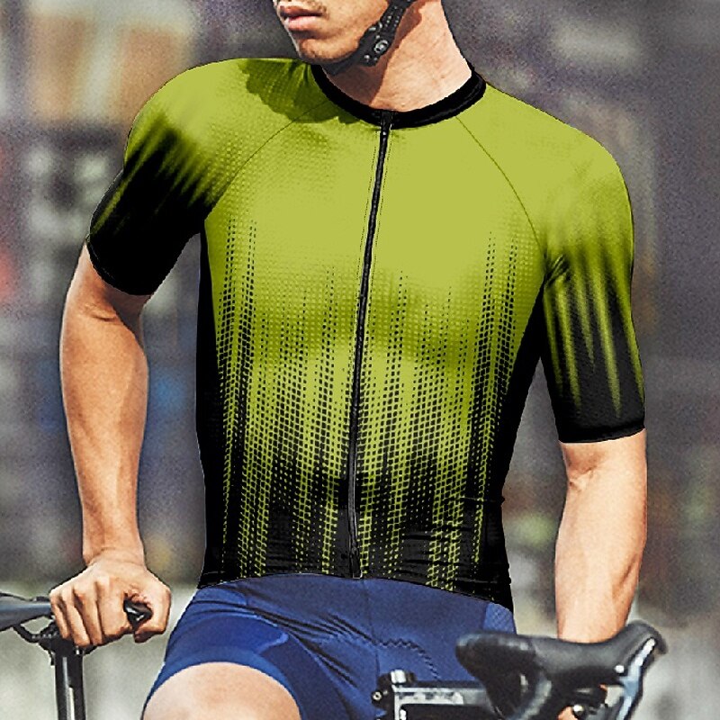 Men's Cycling Jersey Gradient Short Sleeve Bike Tee Tshirt Jersey with 3 Rear Pockets Mountain Bike MTB Quick Dry Anatomic Design Wicking Breathable Sports Black Red Navy Blue Clothing Apparel4