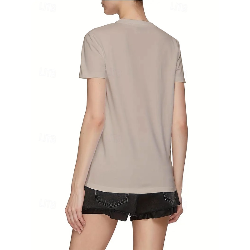 Women's T Shirt Summer Tops Heart Graphic Classic Casual Short Sleeve Crew Neck Crop Tops Daily Weekend Print Rainbow Summer Spring Fall3