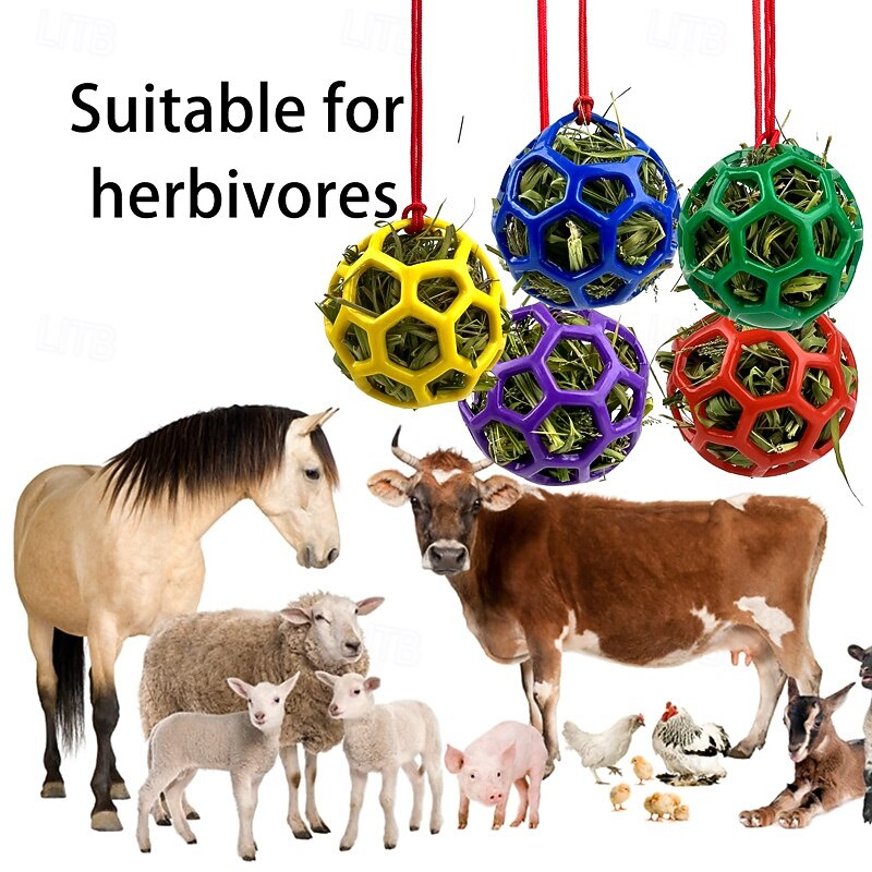 Horse Feeding Toy Ball Hanging Horse Toy  Stable Feeding Ball, Stretch Resistant TPR Hay Feeder Toy Ball