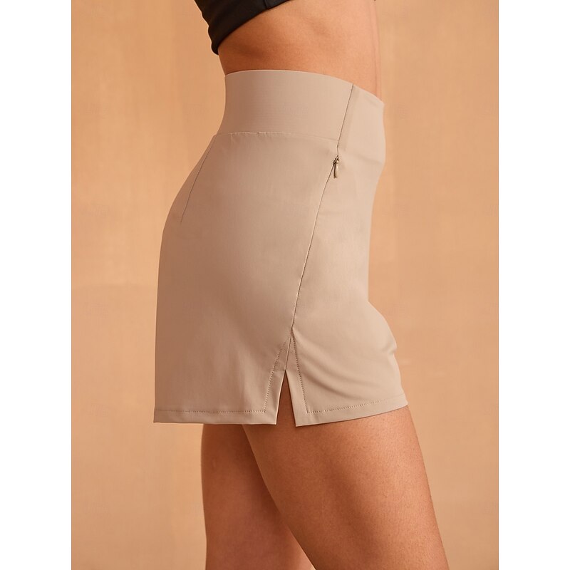 Women's Golf Shorts Khaki Bottoms Ladies Golf Attire Clothes Outfits Wear Apparel4