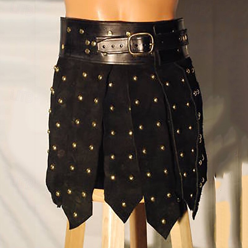 Retro Vintage Medieval Short / Mini Skirt Scottish Utility Kilts Kilts Fancy Dress Men's Celtic Halloween Carnival Masquerade Performance Adults' Skirt All Seasons