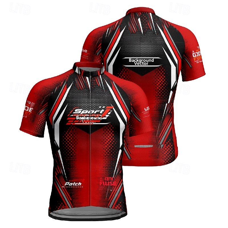 Men's Cycling Jersey Geometric Letter & Number Short Sleeve Bike Tee Tshirt Jersey with 3 Rear Pockets Mountain Bike MTB Quick Dry Anatomic Design Wicking Breathable Sports Yellow Red Blue Clothing4