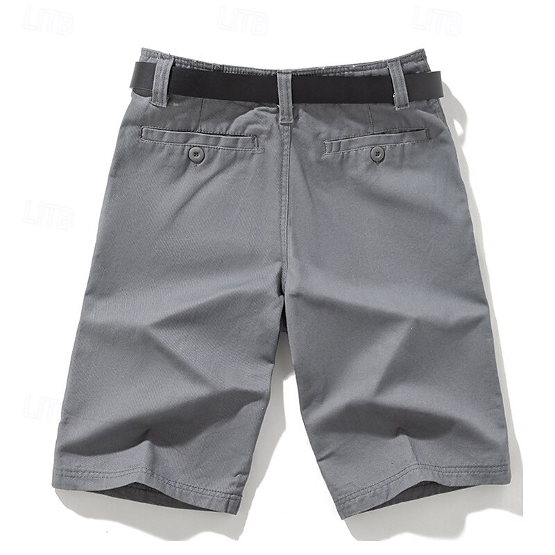 Men's Dress Shorts Work Shorts Zipper Buttons Pocket Plain Comfort Breathable Short Outdoor Vacation Sport Casual Black Army Green2