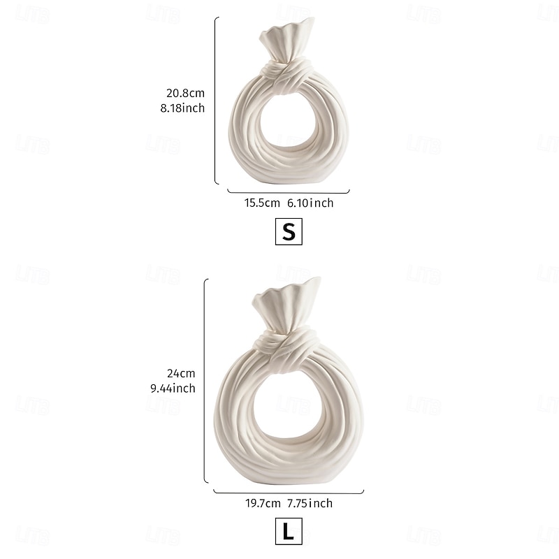 Minimalist Spiral Circle Vase, Resin Home Decor for Dining Room, Hotel, Restaurant, Tabletop and Entryway Decoration, Ideal for Floral and Green Plant Hydroponics, All-Season Use3