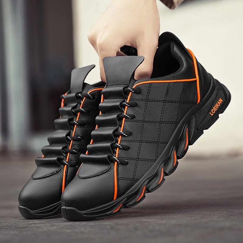 Men's Black Sports Sneakers - Lightweight Non-Slip Athletic Shoes for Running & Outdoor Training4