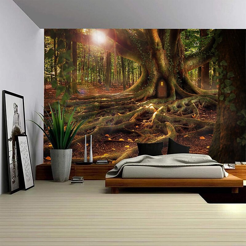 Tree of Life Landscape Hanging Tapestry Mural Art Large Tapestry Mural Decoration Photo Background Carpet Curtain Home Bedroom Living Room Decoration3