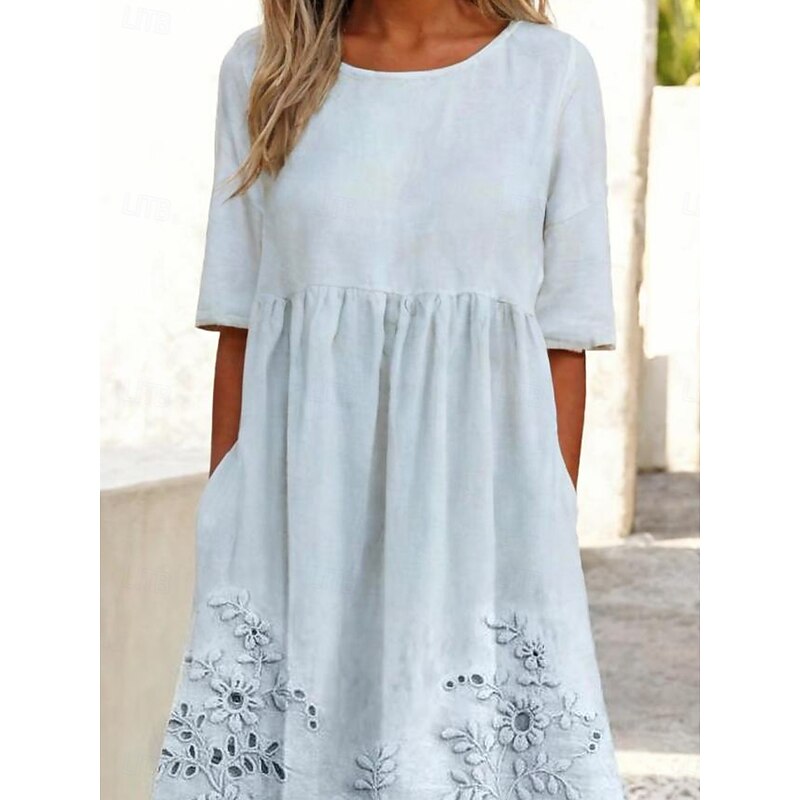Women's Mini Dress A Line DressT Shirt Dress Tee Dress Summer Dress Vacation Stylish Casual Vacation Daily Regular Fit Graphic Short Sleeve Crew Neck Dusty Blue Summer2