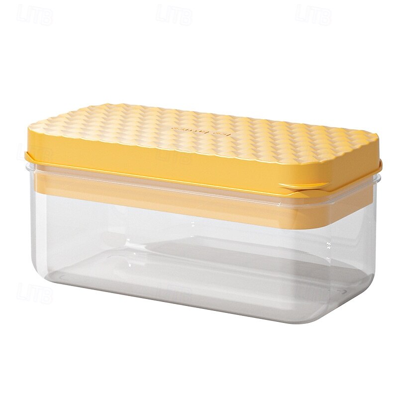 Ice Cube Tray with Lid&Bin, Ice Cube Mold with 32/64 Cubes, Stackable Ice Trays for Freezer with Easy-Release Silicone Bottom, for Drinks, Coffee, cocktail2