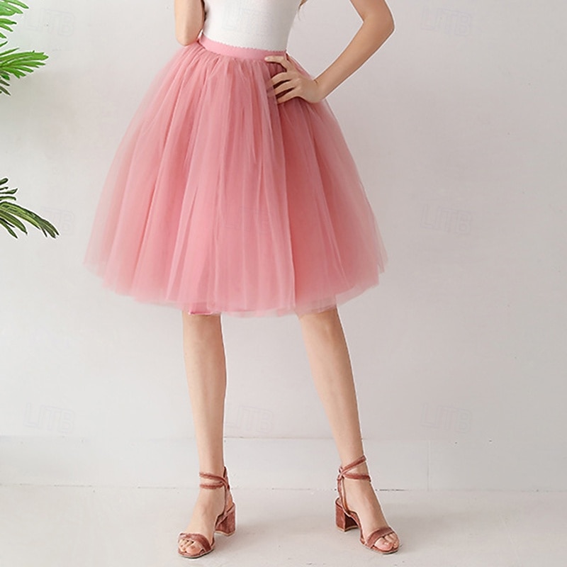 Retro Vintage 1950s Petticoat Hoop Skirt Tutu Under Skirt A-Line Fancy Dress Women's Masquerade Party Evening Wear Cocktail Party Tea Party Adults' Skirt4