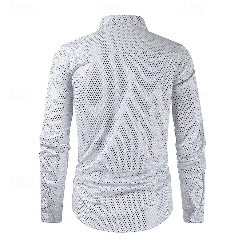 Men's Shirt Summer Shirt Casual Shirt Beach Shirt Button Up Shirt White Long Sleeve Plain Lapel Vacation Hawaiian Button-Down Clothing Apparel Polyester Fashion Casual Comfortable3