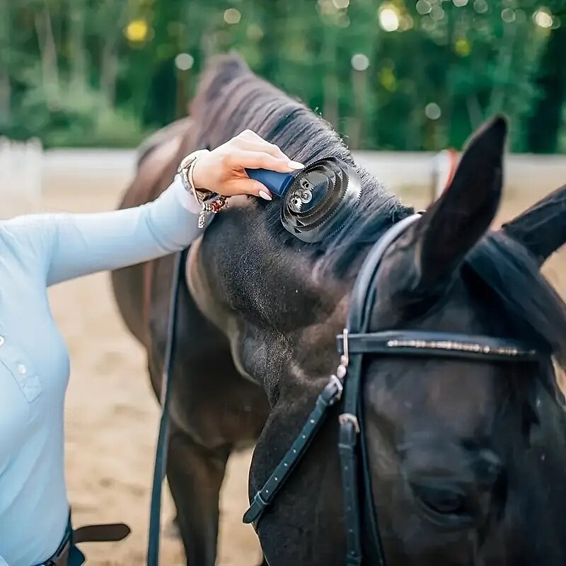 1Pc Stainless Steel Comb - pet Beauty Brush for Mules Horses Dogs Cats Sheep and Other Pets - soft Touch Handle Perfect for Animal Lovers to Give Gifts2