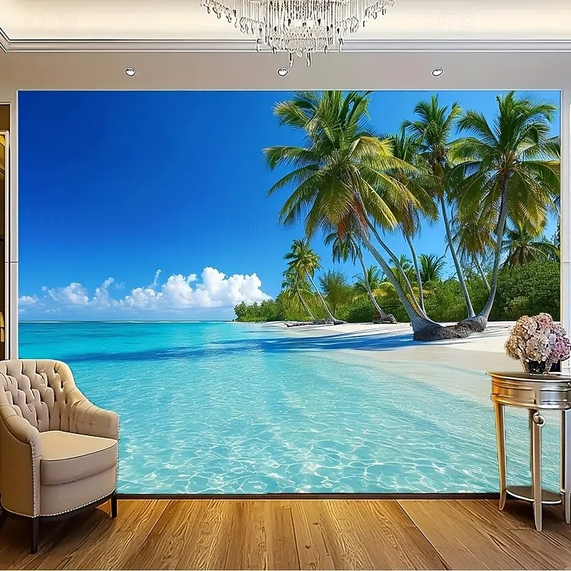 Landscape Ocean View Hanging Tapestry Wall Art Large Tapestry Mural Decor Photograph Backdrop Blanket Curtain Home Bedroom Living Room Decoration