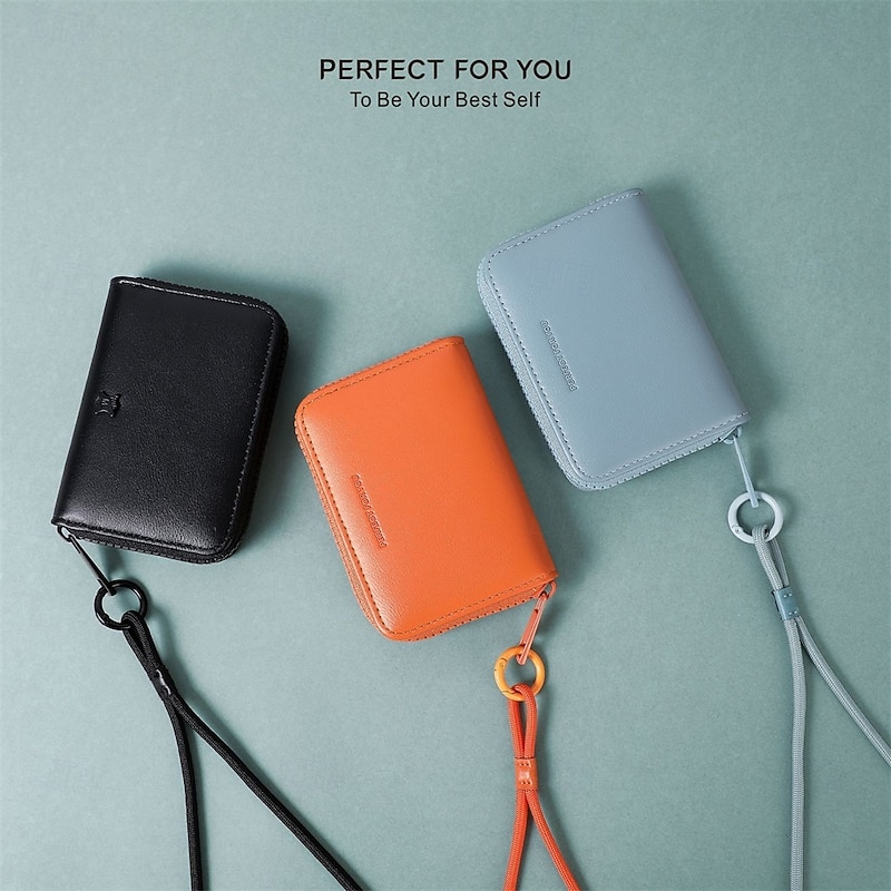 1PCS portable PU fashionable and high-end women's wallet multifunctional with hanging rope and large capacity women's card bag3