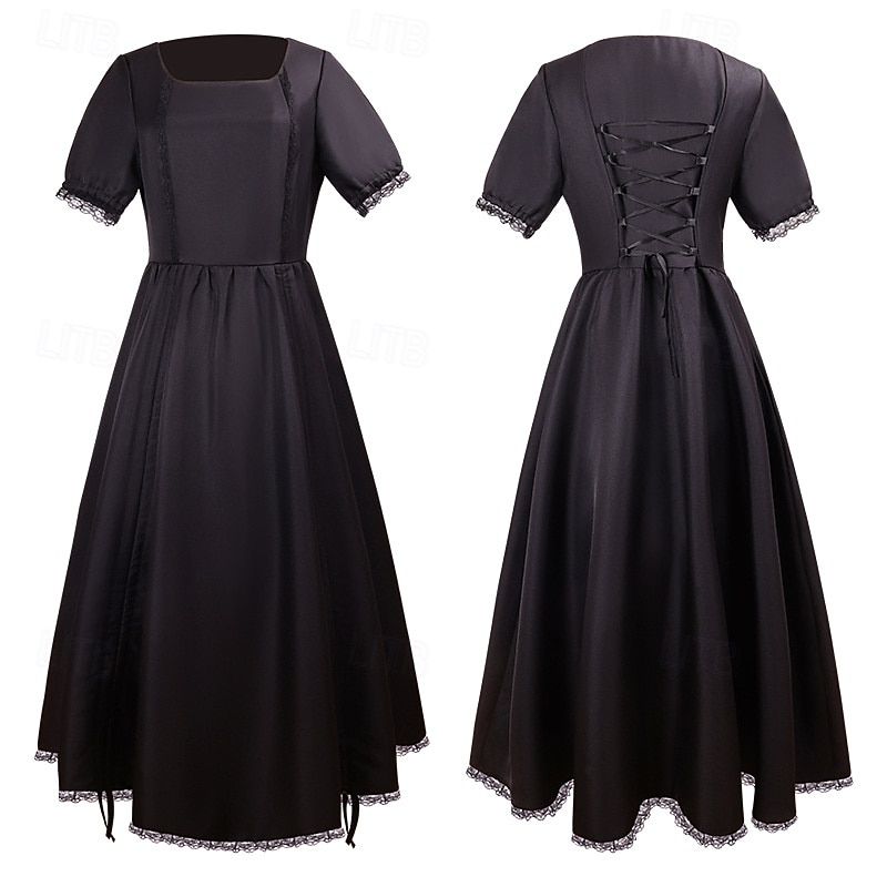 Retro Vintage Medieval Renaissance Celtic Dress Viking Elven Fancy Dress Women's Halloween Carnival Masquerade LARP Adults' Dress2