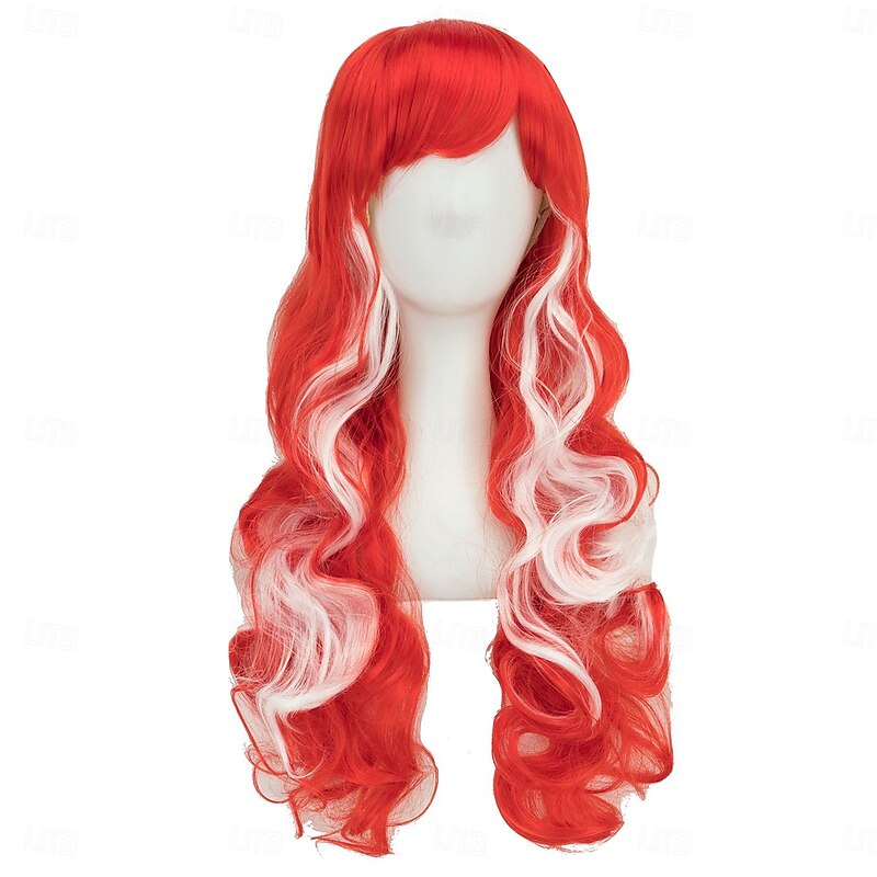 Synthetic Wig Wavy Curly Weave Layered Haircut With Bangs Machine Made Wig 28 inch A1 A2 A3 A4 A5 Synthetic Hair Women's Classic Comfortable Color Gradient Multi-color4