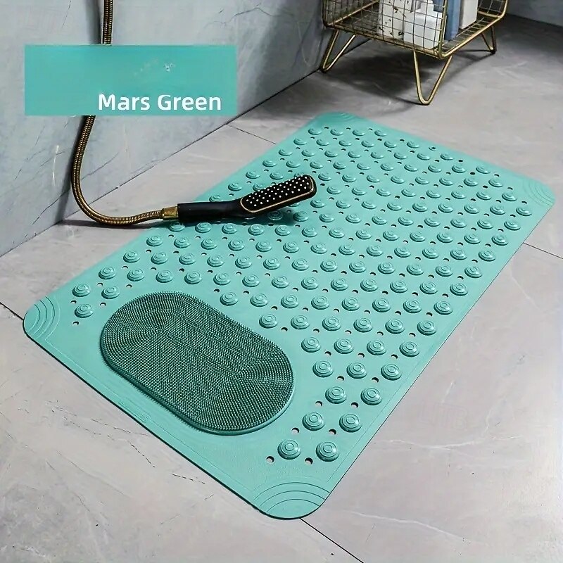 1pc Bathroom Rubber Non-slip Mat - Shower Foot Mat With Draining Holes & Suction Cups - For Bathroom Kitchen Laundry & Bedroom - Suitable for Wet Surfaces - Perfect Gift for Housewarming3