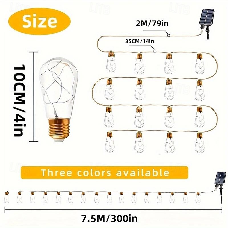1 Pc Outdoor Solar Copper Wire Light String 8M-16 Balls Bubble Courtyard Garden Balcony Fence Balcony Camping Tent Wedding Festival Party Atmosphere Decoration Light String2