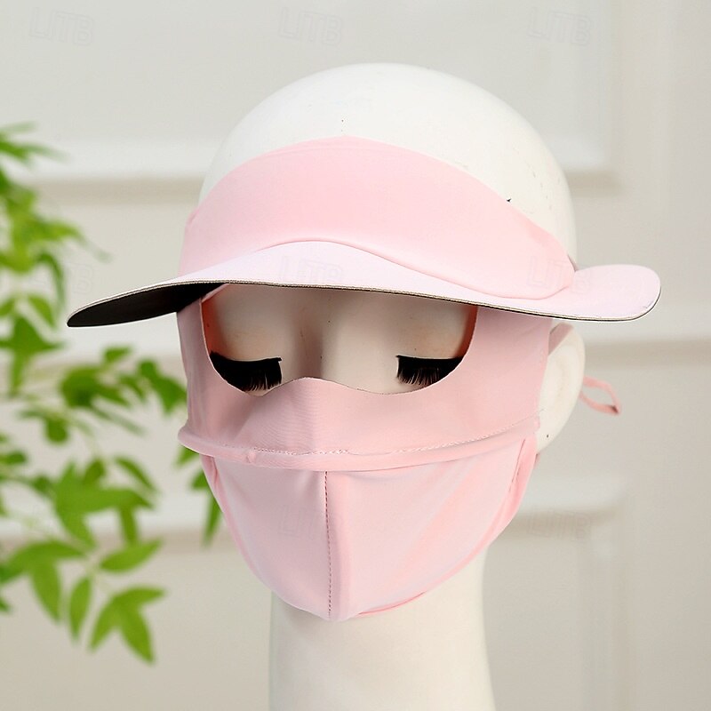 Summer Full Face Sun Protection Mask, Breathable UV Protection Face Cover with Black Coated Brim for Outdoor Wear2