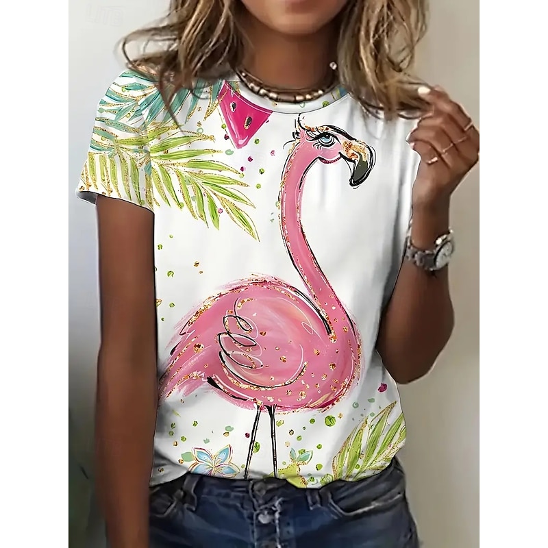 Women's T Shirt Summer Tops Graphic Classic Casual Short Sleeve Crew Neck Crop Tops Daily Weekend Print Rainbow Summer Spring Fall