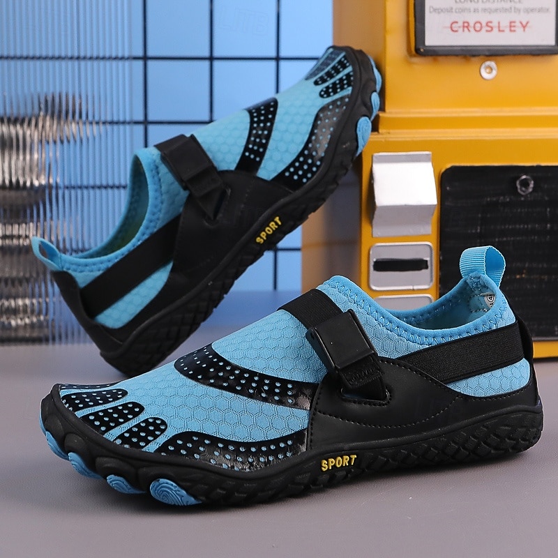 Men's Barefoot Water Shoes - Aqua Blue, Quick-Dry, Adjustable Strap - Ideal for Water Sports & Outdoor Activities4