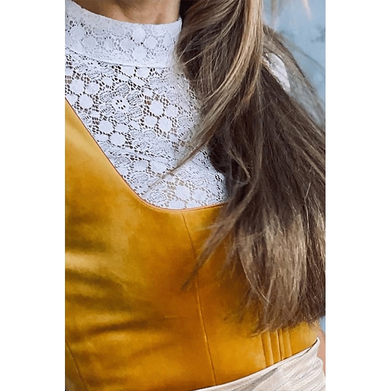 Women's Midi Dress Casual Dress Fashion Modern Vacation Going out Beach Regular Fit Color Block Sleeveless Crew Neck Orange Summer4