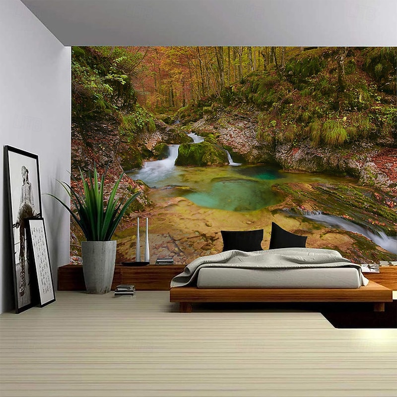 Natural Landscape Hanging Tapestry Mural Art Large-scale Tapestry Mural Decoration Photo Background Blanket Curtain Home Bedroom Living Room Decoration3