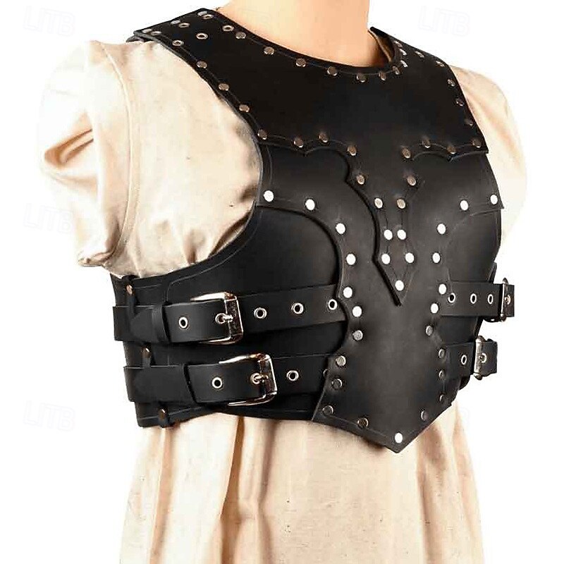 Retro Vintage Medieval Renaissance Armor Masquerade Chest Guard Rivet Fancy Dress Men's Celtic Halloween Carnival Masquerade Performance Halloween Masquerade Adults' Vest