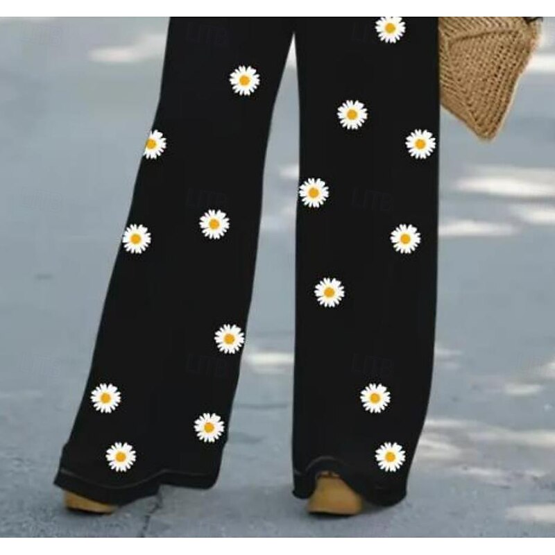 Women's 2 Pieces Basic Neon & Bright Shirt Blouse 3/4 Length Sleeve V Neck Floral Print Casual Linen Like Black Summer Regular Fit3