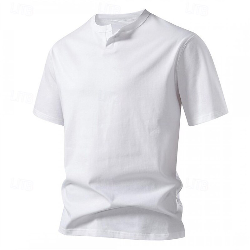 Men's T Shirt Tee Short Sleeve Shirt Tee Top Short Sleeve V Wire Summer Plain Fashion Designer Basic Classic Vacation Street Going out Black White Light Grey Top Tee for Men3