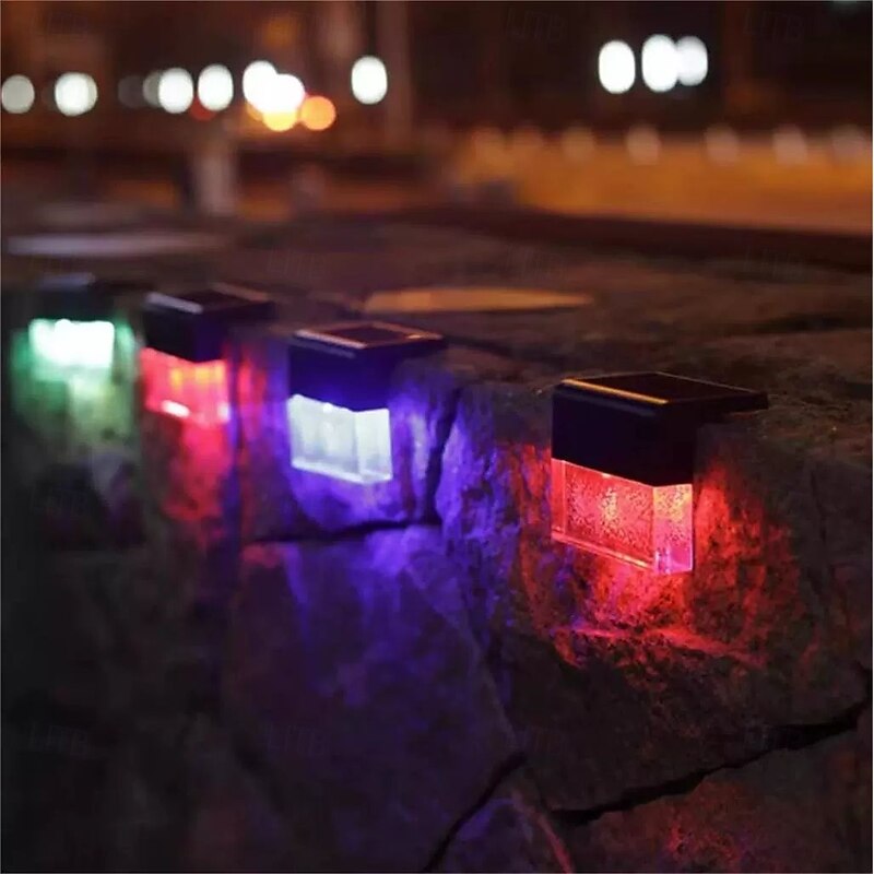 2/4 Pcs LED Solar Wall Light Outdoor Step Light Waterproof Courtyard Garden Stairs Balcony Yard Landscape Atmosphere Holiday Decoration4