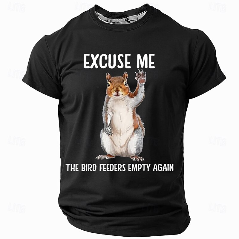 Men's Animal Funny T Shirt Short Sleeve T shirt 3D Print Crew Neck Shirt Exaggerated Designer Party Street Casual Black Red Blue Summer Spring All Seasons Clothing Apparel S M L XL XXL XXXL4