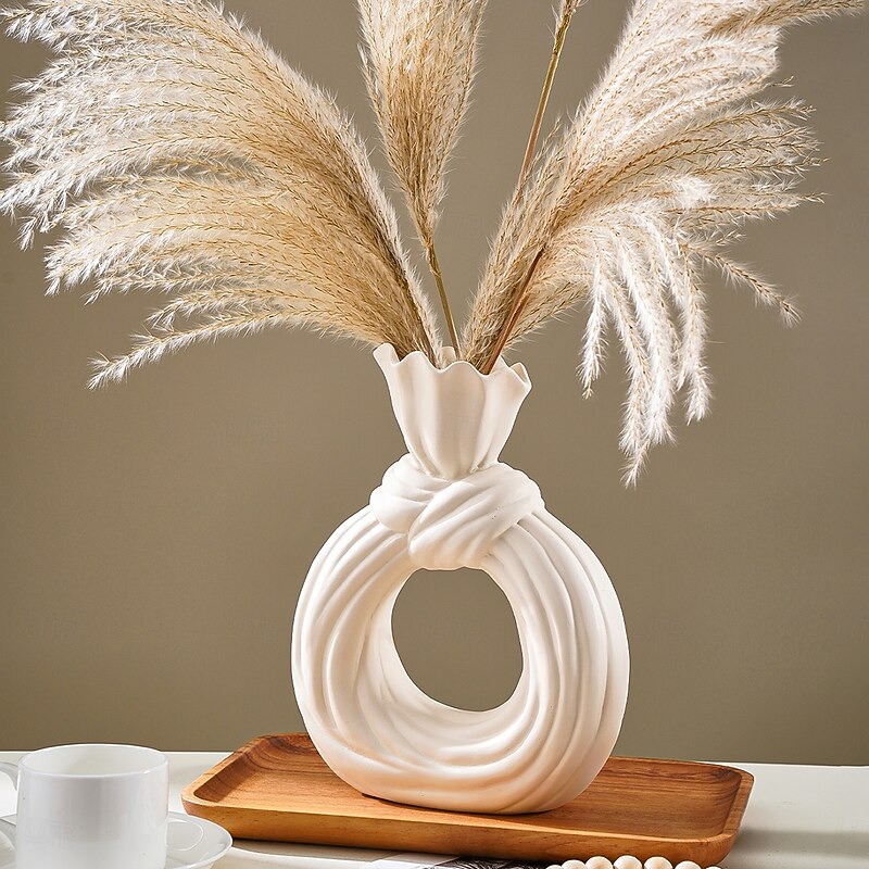 Minimalist Spiral Circle Vase, Resin Home Decor for Dining Room, Hotel, Restaurant, Tabletop and Entryway Decoration, Ideal for Floral and Green Plant Hydroponics, All-Season Use4