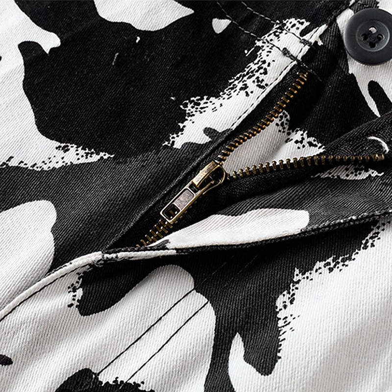 Men's Cargo Shorts Outdoor Shorts Camping Shorts Camo Shorts Hiking Shorts Multi Pocket Straight Leg Camouflage Moisture Wicking Wearable Knee Length Outdoor Casual Daily Fashion Streetwear Black4