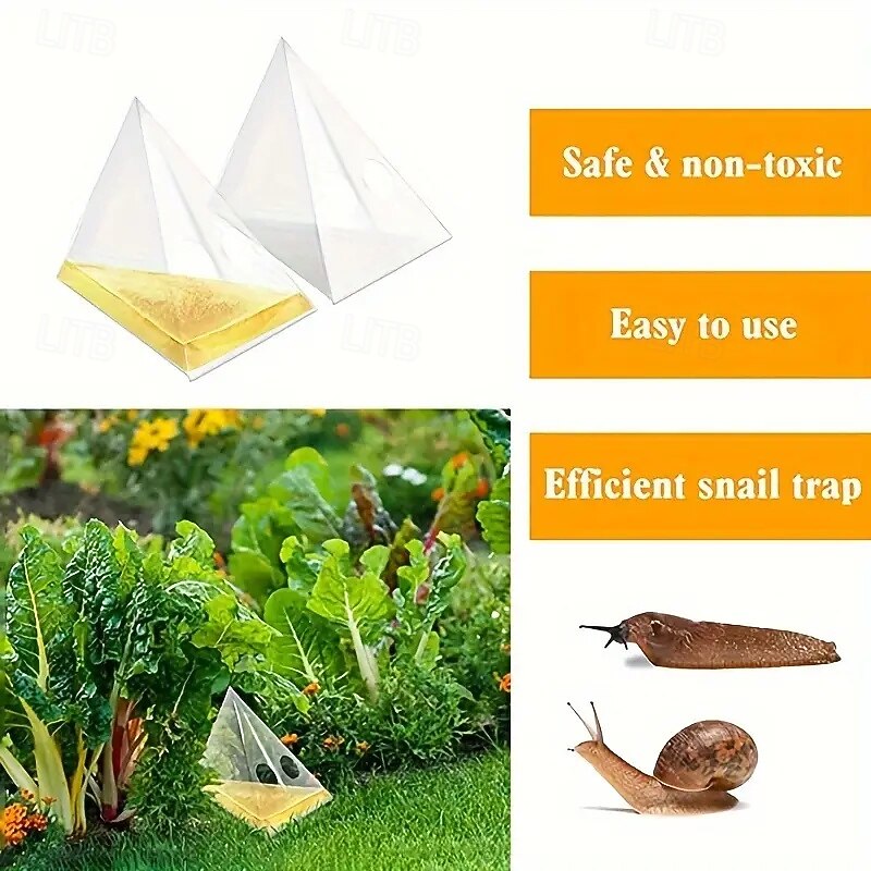 20 Pieces of Disposable Outdoor Garden Snail and Slug Traps - help You Solve The Snail and Slug Problem - PE Material No Electricity Required2