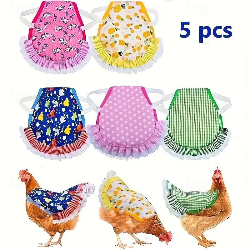 Chicken Clothes Chicken Saddle Protective Wings Chicken Vest Color 5-piece Set